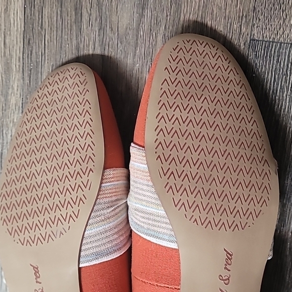 Violet & Red Season orange fabric loafers size 10M - Picture 7 of 10